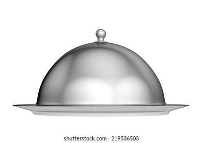 Restaurant Cloche With Lid - Isolated On White Background