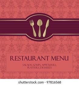 Restaurant Menu Design Cover Template Retro Stock Vector (Royalty Free ...