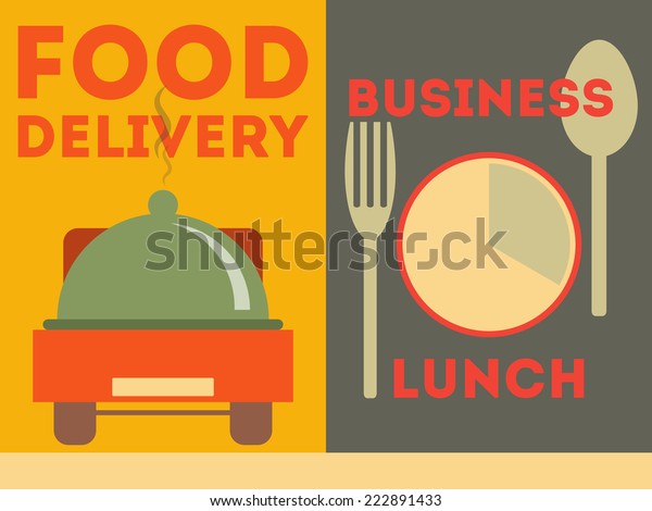 Restaurant Stickers Set. Catering Signage\
in Retro Style.\
Illustration.