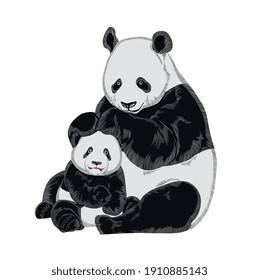 Mom And Baby Panda Stock Illustrations Images Vectors Shutterstock