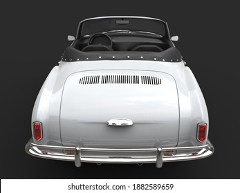 Restored Old Vintage Cabriolet Car - Back View - 3D Illustration