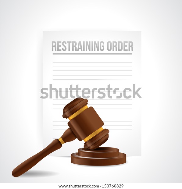 restraining order documents. illustration design
over white