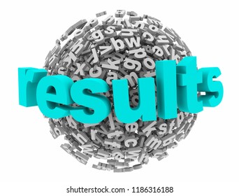 Results Outcome Succeed Successful Goal Letter Sphere 3d Illustration