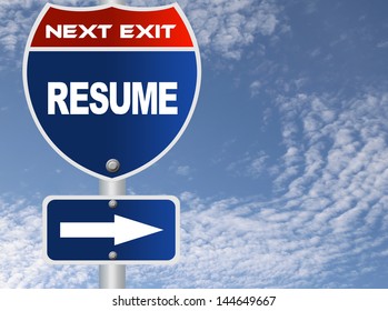 Resume Road Sign