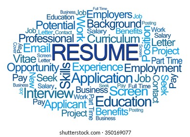 Resume Word Cloud On White Background