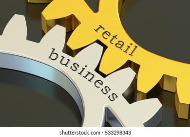 Retail Business Concept On The Gearwheels, 3D Rendering