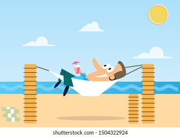 Retired man enjoying relaxing life living off retirement savings and investments - Powered by Shutterstock