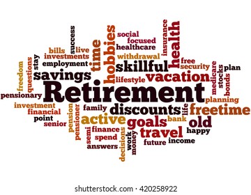 Retirement Word Cloud Concept On White Stock Illustration 420258922 ...