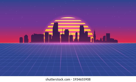 Retro Futuristic Abstract Background Made 80s Stock Vector (Royalty ...