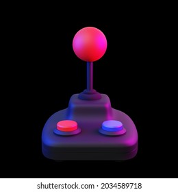 Retro Arcade Game Joystick Controller. 3D Render Illustration.