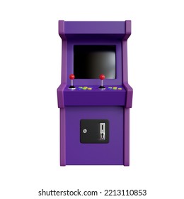 Retro arcade game machine in front view. 3D illustration - Powered by Shutterstock