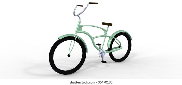 Retro Beach Cruiser Bicycle / Bike Isolated