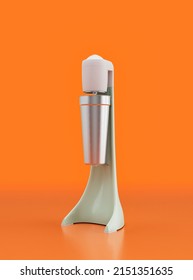 Retro Blender, Vintage Kitchen Appliance Side View, 3d Rendering