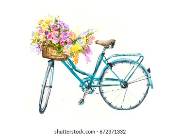 bicycle with flower basket