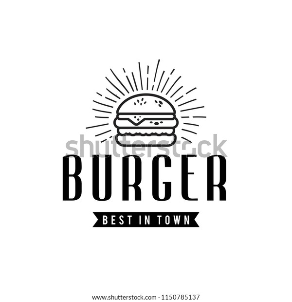 Retro Burger Illustration Fast Food Logo Stock Illustration 1150785137 ...