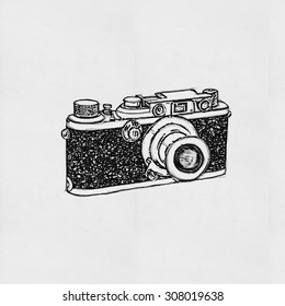 Retro Camera Drawing On Paper Stock Illustration 308019638 | Shutterstock