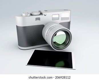 retro camera with  instant print 3d