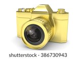 Retro camera isolated on  white background