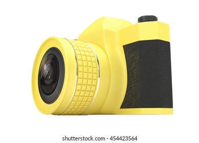 Retro camera isolated on  white background. 3d rendering.