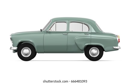 Retro Car Isolated. 3D rendering