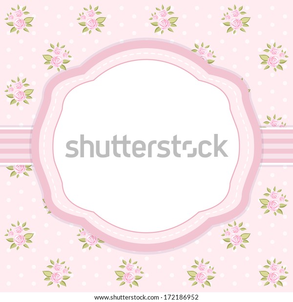 Retro Card Oval Frame On Shabby Stock Illustration 172186952