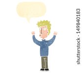 retro cartoon man surrendering