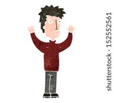 retro cartoon man surrendering
