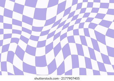 Retro chess wavy pattern 70s 90s background texture. 