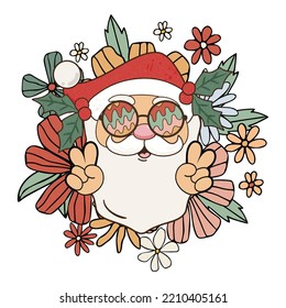 Retro Christmas Clipart , Groovy Christmas, For Sublimation Designs , Holly Jolly, Santa Png, Jingle Bell
