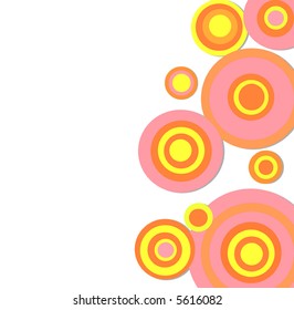 Retro circles with white copyspace