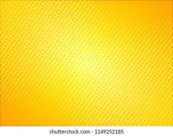 Retro Comic Yellow Background Raster Gradient Halftone, Stock Illustration