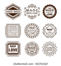 Retro Design Insignias Logotypes , Hand Made - Shutterstock ID 452761567