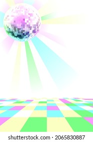 A Retro Disco Mirror Ball Background Like From A Nightclub Dance Floor From The 1980s Or 70s