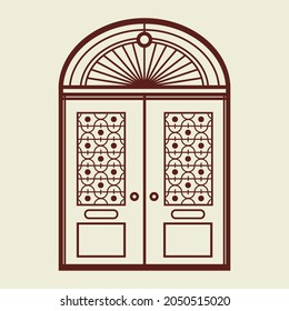 Retro Doors Logo Business Corporate Identity Illustration