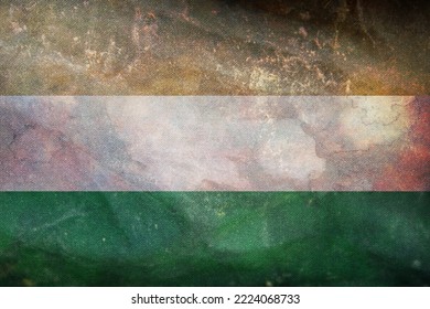 Retro Flag Of Bantu Peoples Xhosa People With Grunge Texture. Flag Representing Ethnic Group Or Culture, Regional Authorities. No Flagpole. Plane Design, Layout