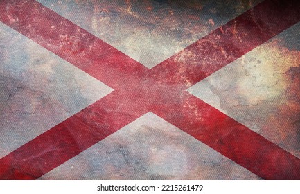 Retro Flag Of Celtic Peoples Anglo Irish People With Grunge Texture. Flag Representing Ethnic Group Or Culture, Regional Authorities. No Flagpole. Plane Design, Layout