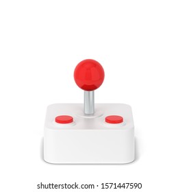 Retro Game Joystick. 3d Illustration Isolated On White Background 