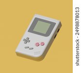 Retro gameboy, classic gadget, 3d rendered, not AI generated