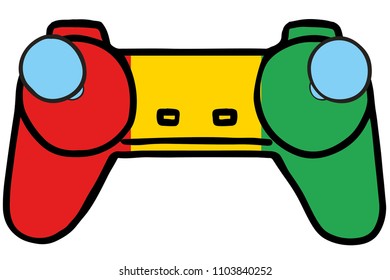 A Retro Gaming Controller with the flag of  Guinea