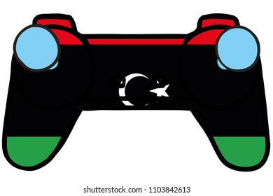 A Retro Gaming Controller with the flag of  Libya
