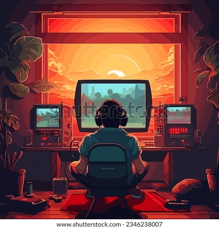 a retro gaming session on a console