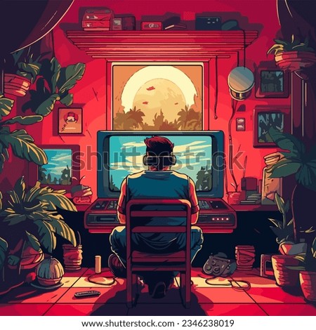 a retro gaming session on a console
