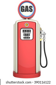 Retro Gas Pump 3D Render