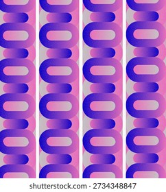 Retro Gradient Pattern - Purple Pink Pill Shapes Seamless Background