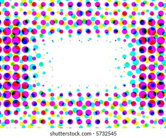 Retro halftone dots with copyspace