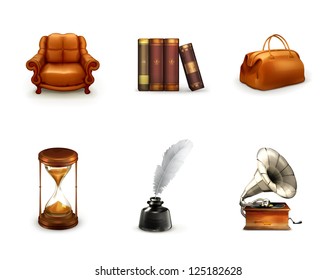 Retro, icon set bitmap copy