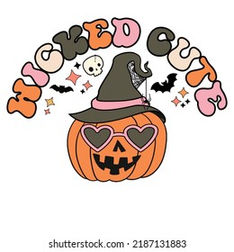 Retro Patsel Halloween Clipart, Creepy Pastel Halloween Element
