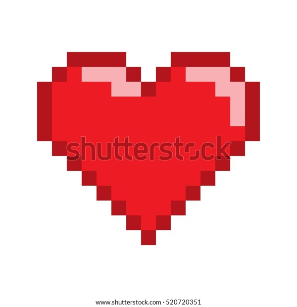 Retro Pixel Art Heart Game Design Stock Illustration 520720351 ...