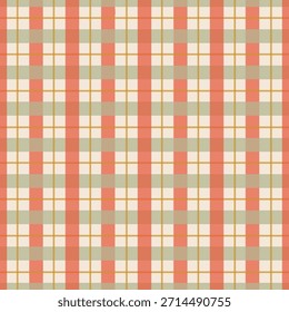 Retro Plaid Seamless Pattern in Soft Peach, Cream and Sage Green  Vintage Inspired Checkered Digital Paper for Scrapbooking, Fabric Design, Wrapping Paper, Craft Projects, Stationery  Sublimation