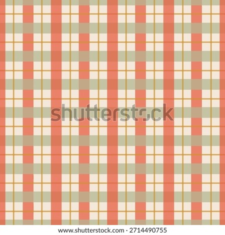 Retro Plaid Seamless Pattern in Soft Peach, Cream and Sage Green  Vintage Inspired Checkered Digital Paper for Scrapbooking, Fabric Design, Wrapping Paper, Craft Projects, Stationery  Sublimation